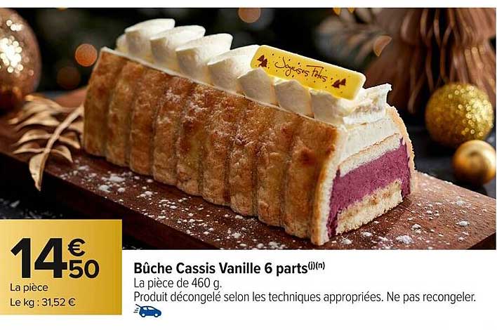 Bûche Cassis Vanille 6 parts