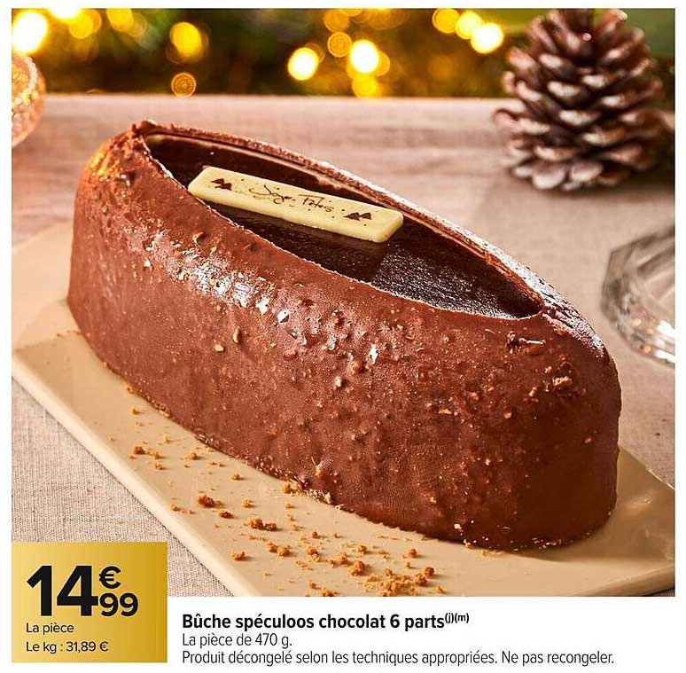 Bûche spéculoos chocolat 6 parts