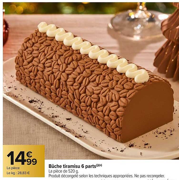 Bûche tiramisu 6 parts