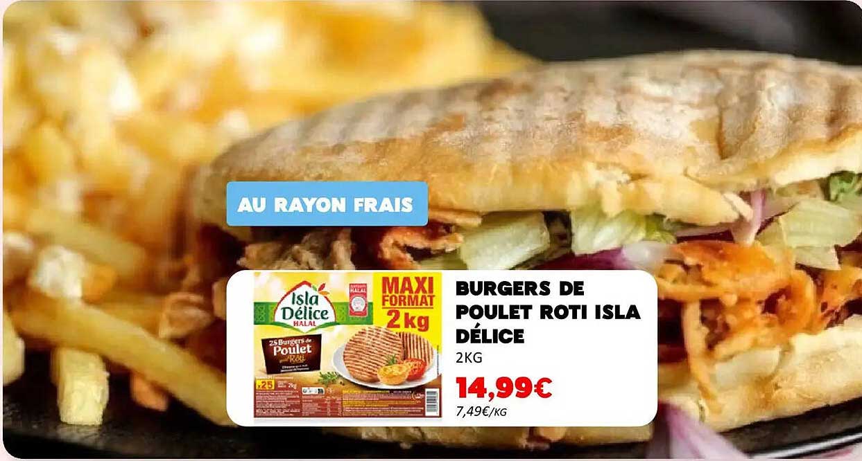 BURGERS DE POULET ROTI ISLA DÉLICE