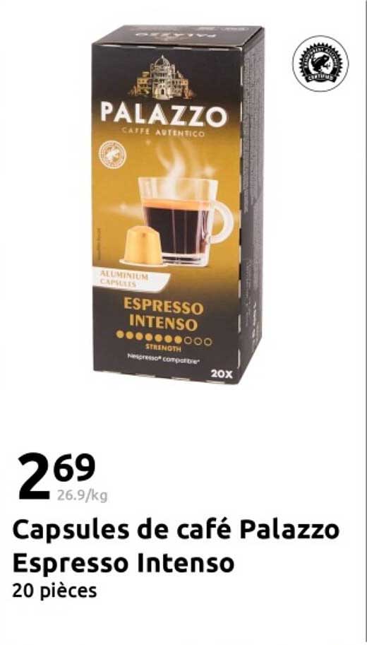 Capsules de café Palazzo Espresso Intenso