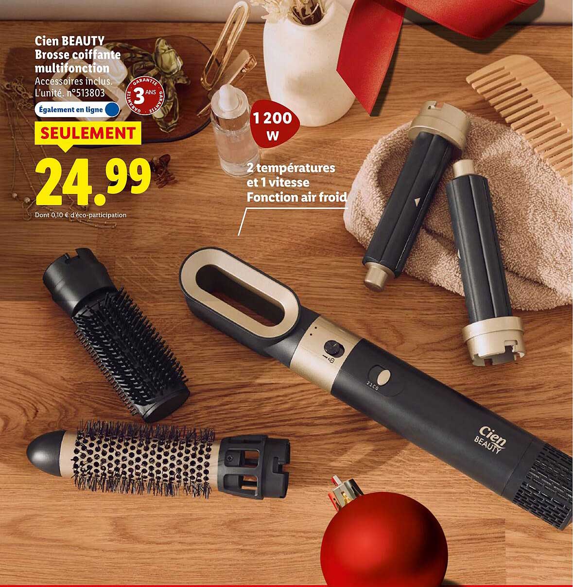 Cien BEAUTY Brosse coiffante multifonction