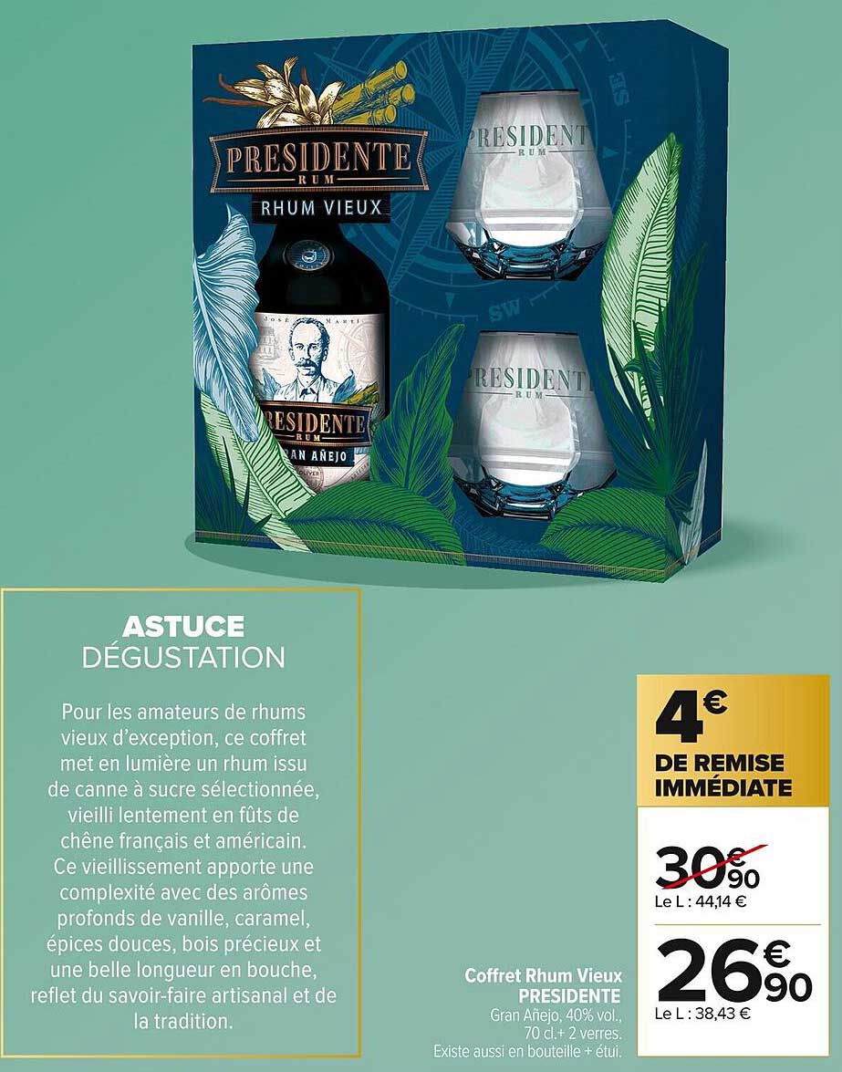 Coffret Rhum Vieux PRESIDENTE