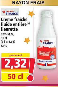 Crème fraîche fluide entière fleurette