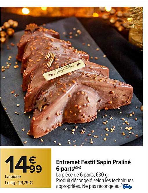 Entremet Festif Sapin Praliné 6 parts