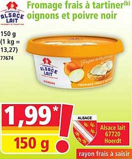 Fromage frais à tartiner oignons et poivre noir