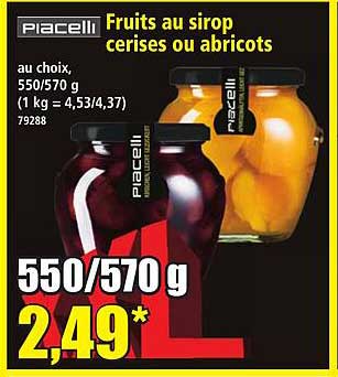 Fruits au sirop cerises ou abricots