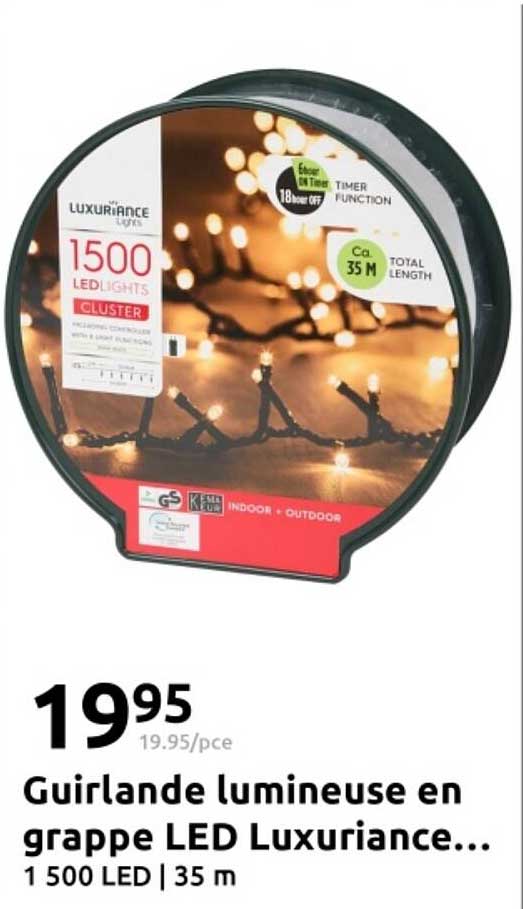 Guirlande lumineuse en grappe LED Luxuriance