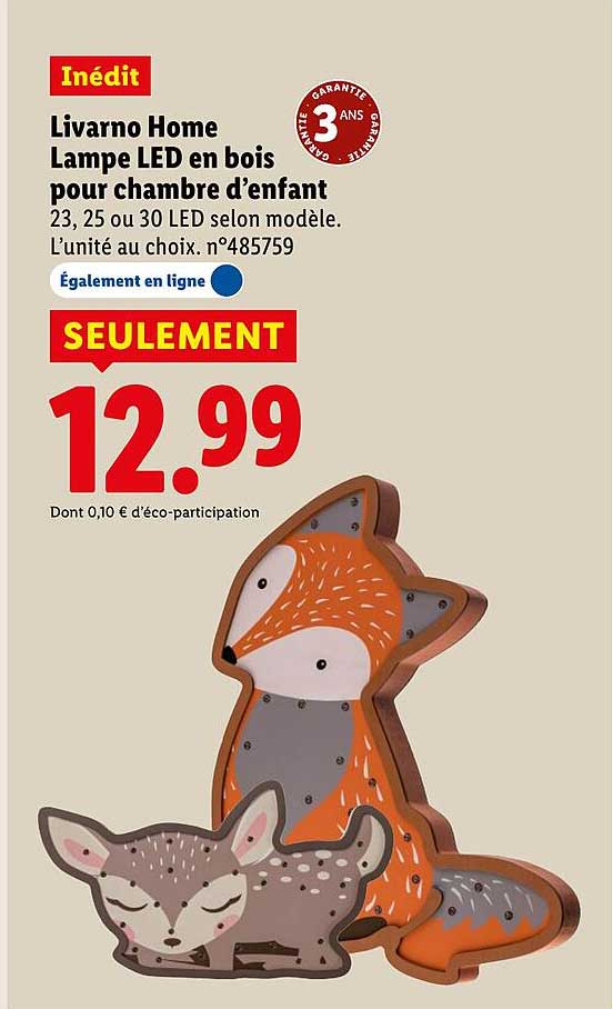 Inédit Livarno Home Lampe LED en bois pour chambre d’enfant