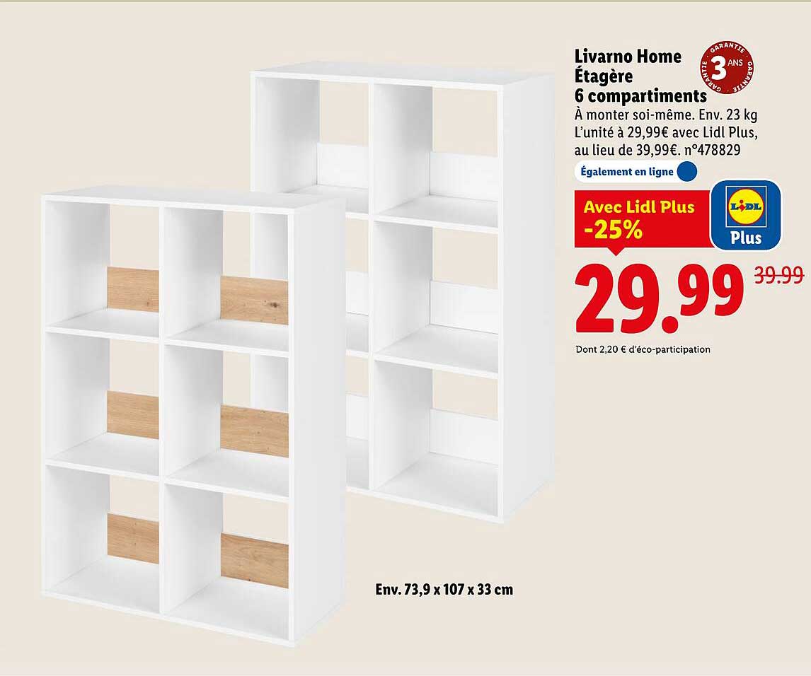 Livarno Home Étagère 6 compartiments