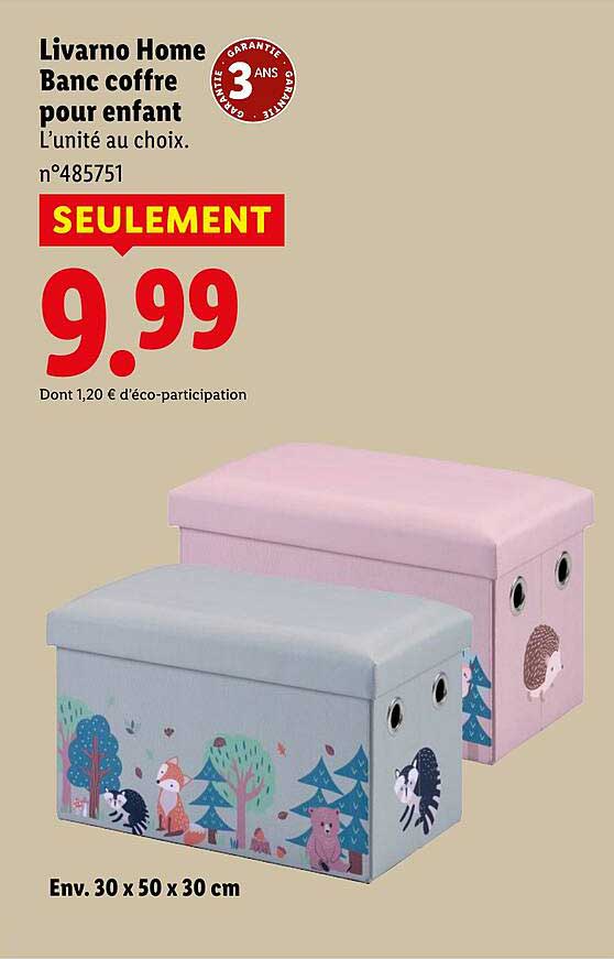 Livorno Home Banc coffre pour enfant