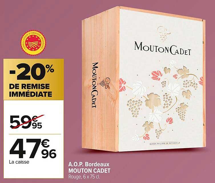 MOUTON CADET Rouge, 6 x 75 cl