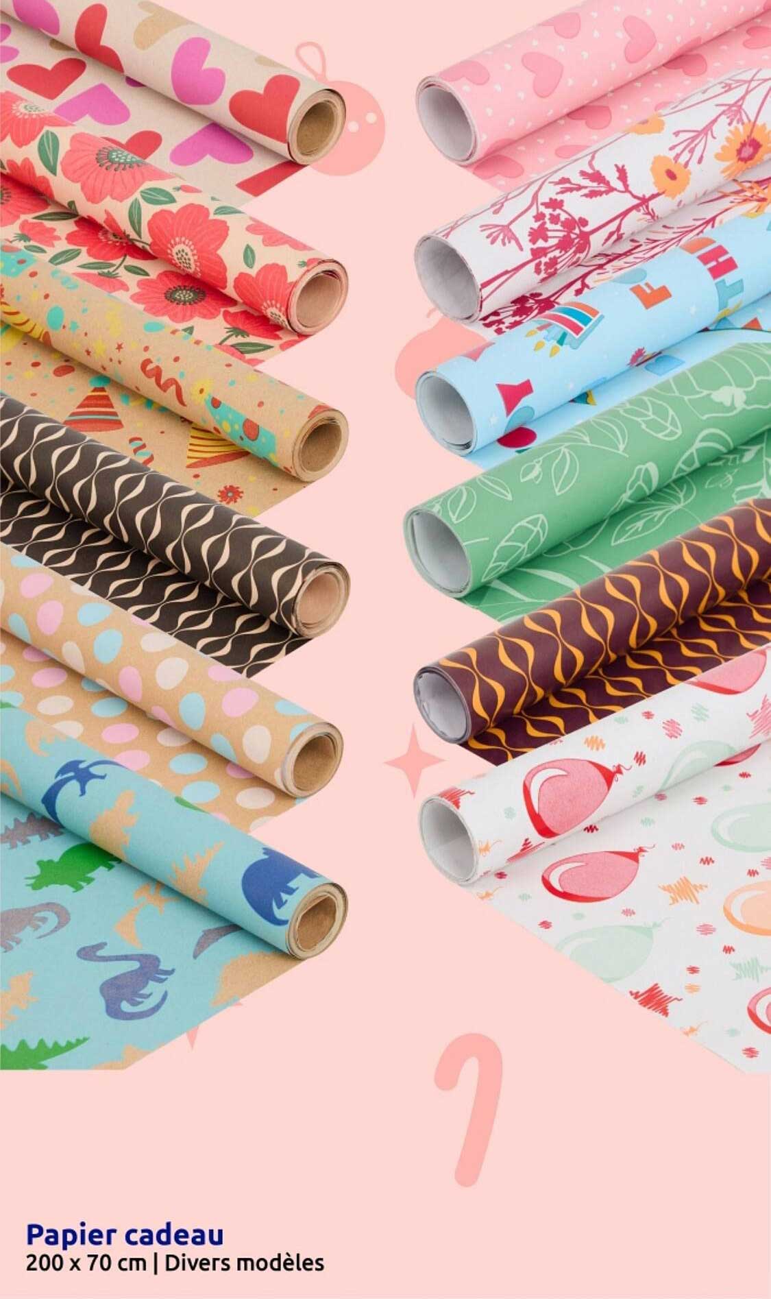 Papier cadeau - 200 x 70 cm | Divers modèles
