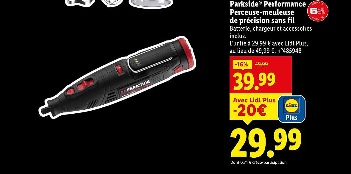 Parkside® Performance Perceuse-meuleuse de précision sans fil