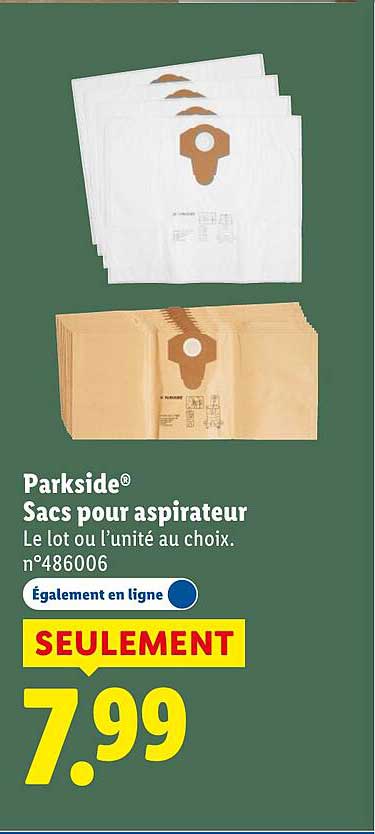 Parkside® Sacs pour aspirateur