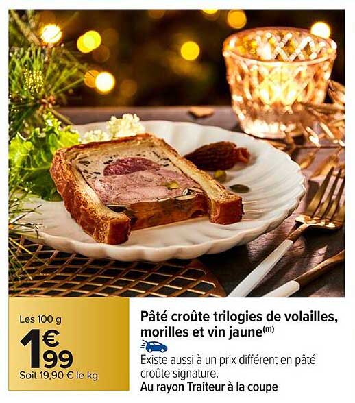 Pâté croûte trilogies de volailles, morilles et vin jaune(m)