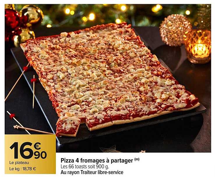 Pizza 4 fromages à partager