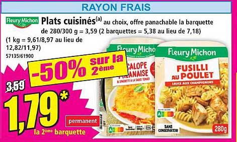 Plats cuisinés au choix