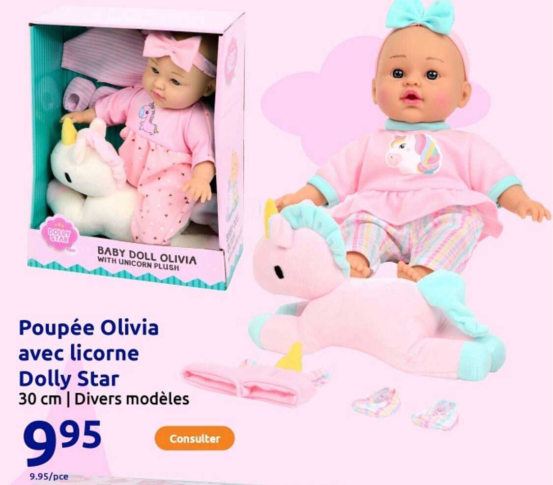 Poupée Olivia avec licorne Dolly Star