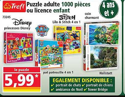 Puzzle adulte 1000 pièces ou licence enfant