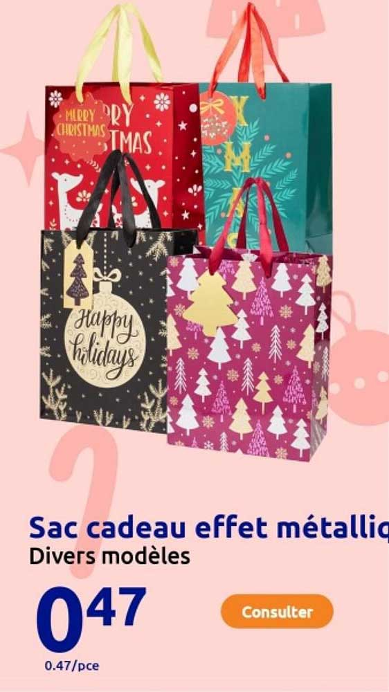 Sac cadeau effet métallique - Divers modèles