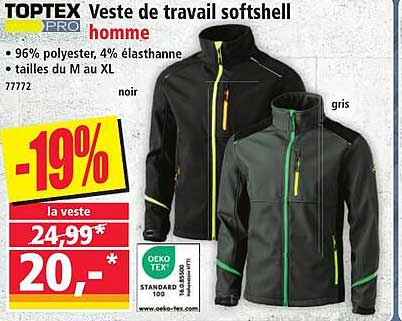 Veste de travail softshell homme