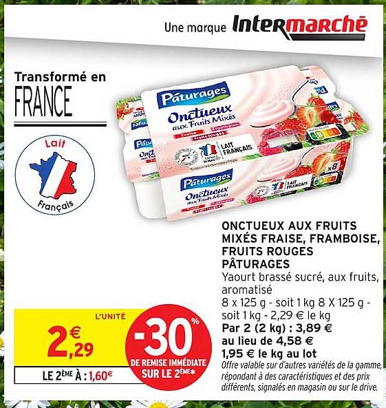 Promo Onctueux Aux Fruits Mixés Fraise, Framboise, Fruits Rouges ...