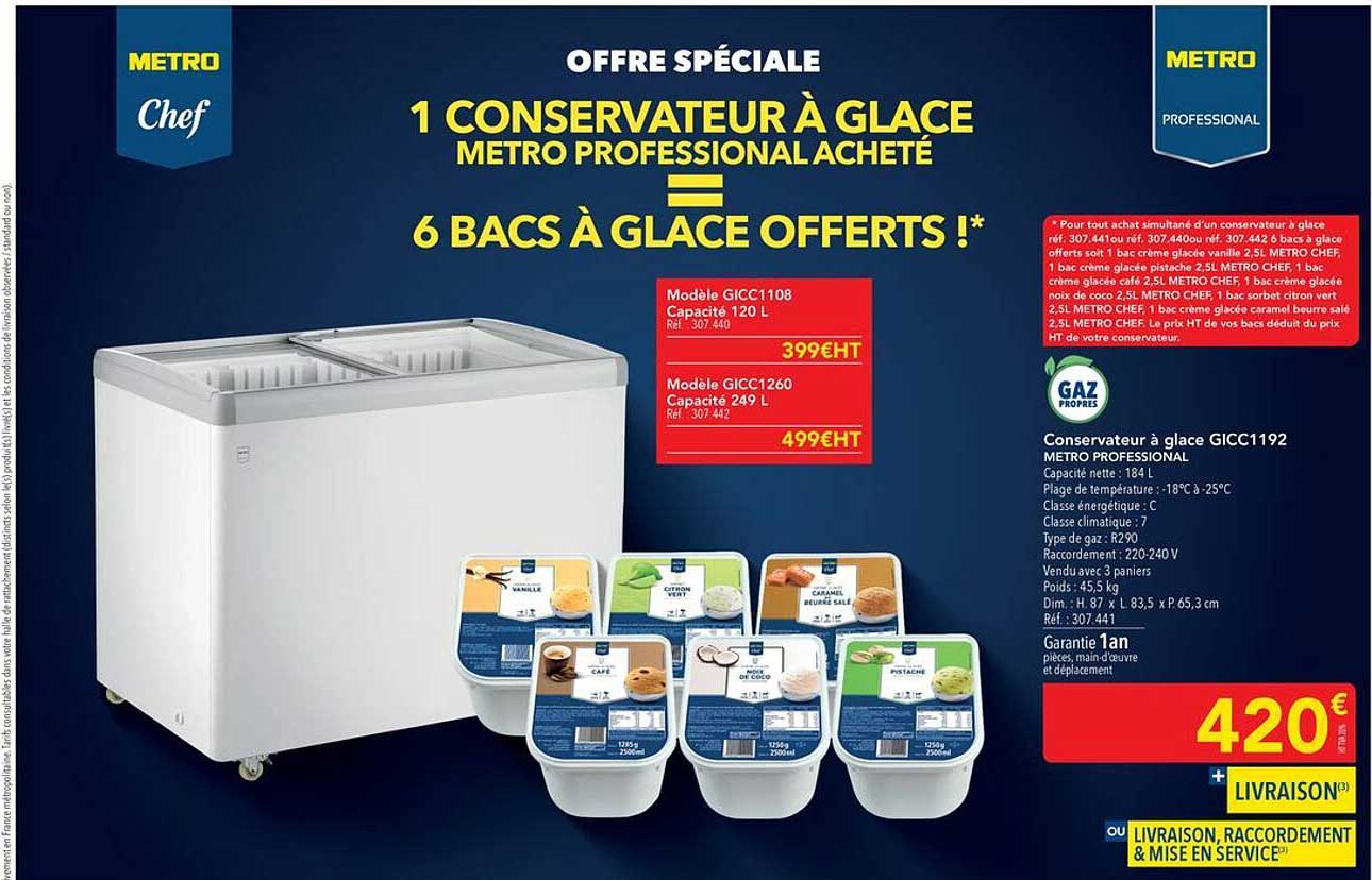 1 CONSERVATEUR À GLACE METRO PROFESSIONAL ACHETÉ = 6 BACS À GLACE OFFERTS !