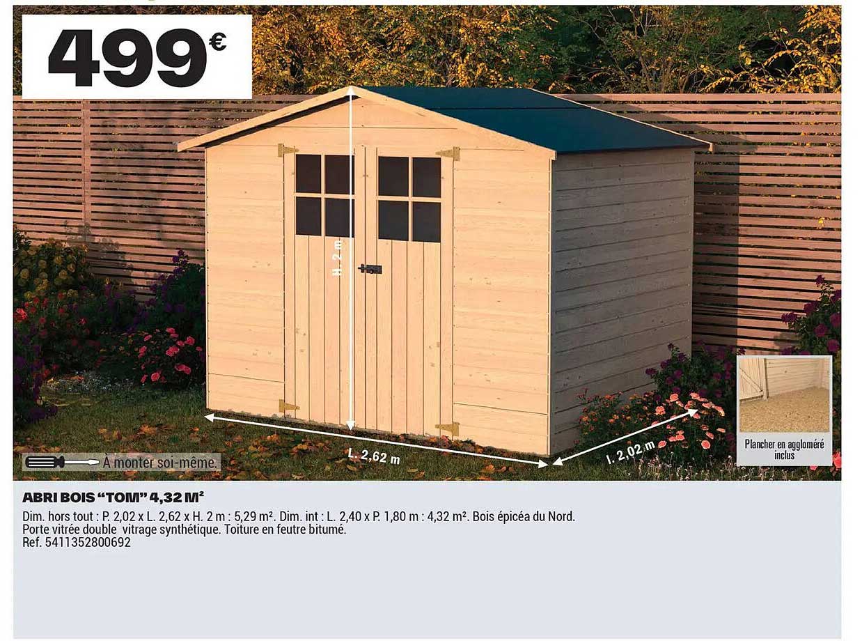 ABRI BOIS “TOP” 4,32 M²