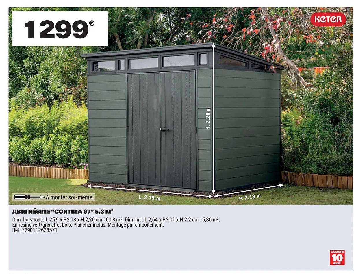 ABRI RÉSINE “CORTINA 97” 5,3 M²