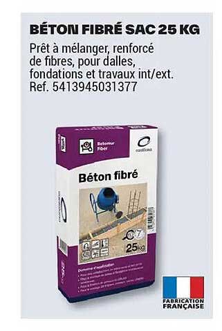 BÉTON FIBRÉ SAC 25 KG