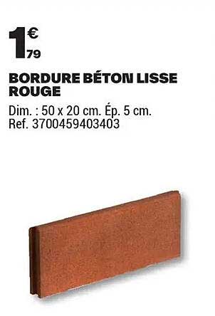 BORDURE BÉTON LISSE ROUGE