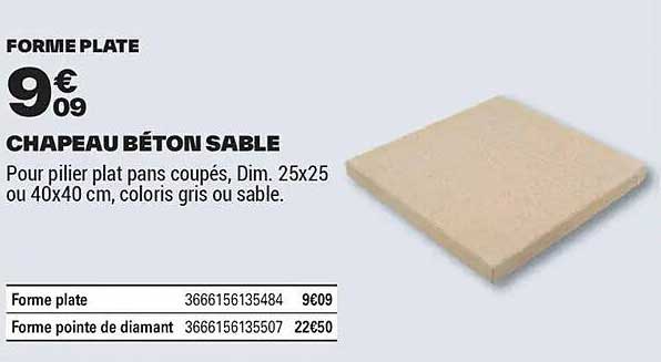 CHAPEAU BÉTON SABLE