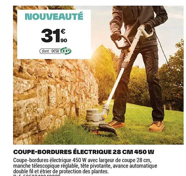 COUPE-BORDURES ÉLECTRIQUE 28 CM 450 W