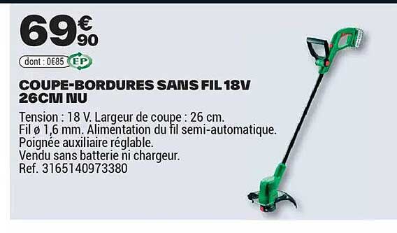 COUPE-BORDURES SANS FIL 18V 26CM NU