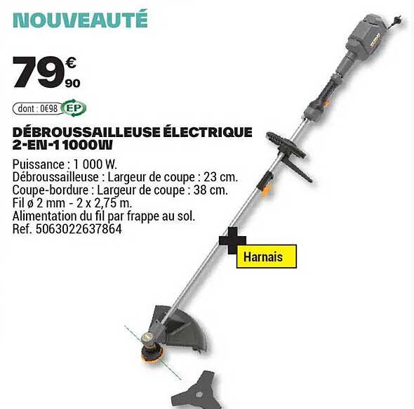 DÉBROUSSAILLEUSE ÉLECTRIQUE 2-EN-1 1000W