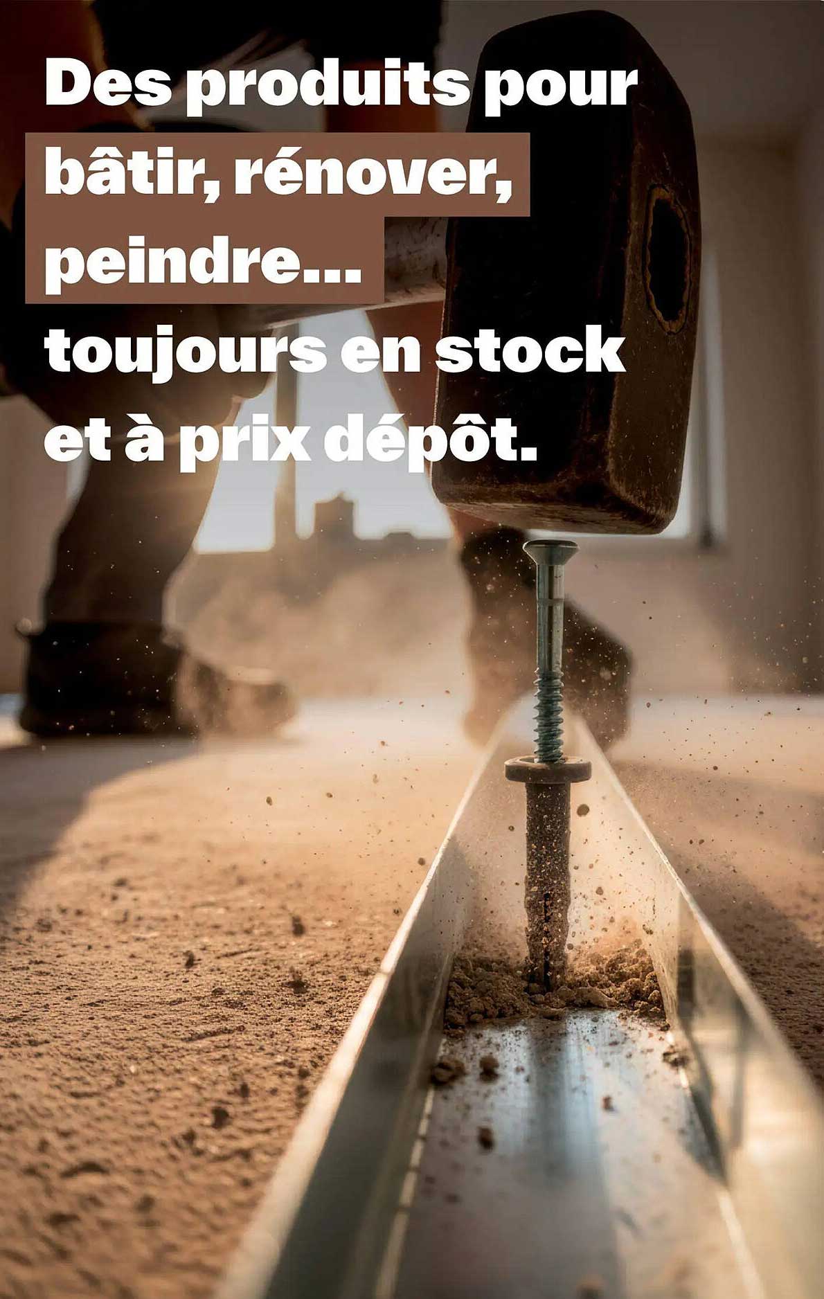 Des produits pour bâtir, rénover, peindre… toujours en stock et à prix dépôt.