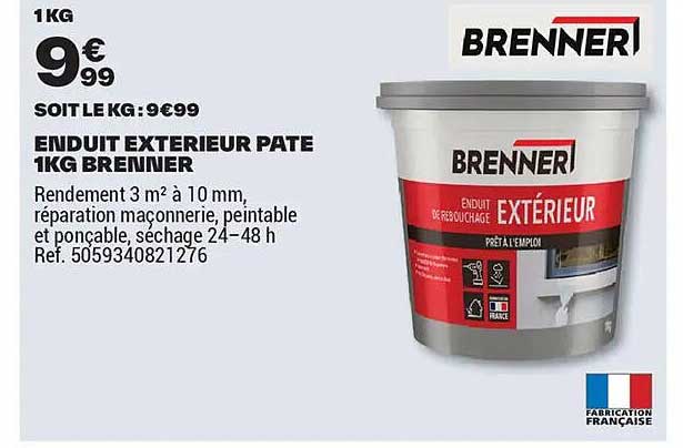 ENDUIT EXTERIEUR PATE 1KG BRENNER