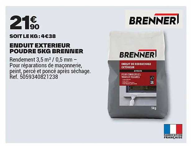 ENDUIT EXTERIEUR POUDRE 5KG BRENNER