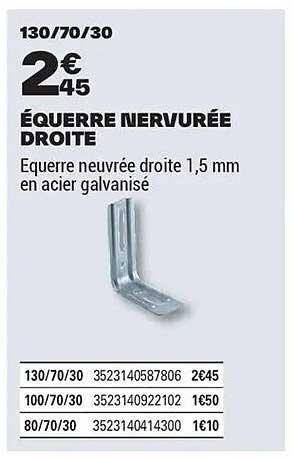 ÉQUERRE NERVURÉE DROITE