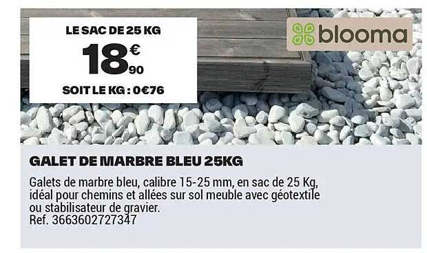 GALET DE MARBRE BLEU 25KG