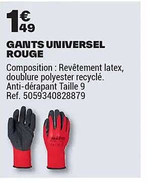 GANTS UNIVERSEL ROUGE