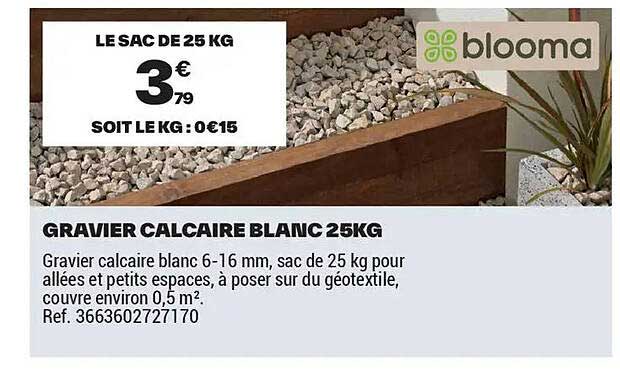 GRAVIER CALCAIRE BLANC 25KG