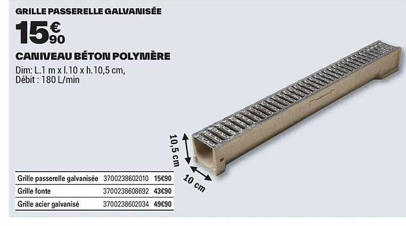 GRILLE PASSERELLE GALVANISÉE