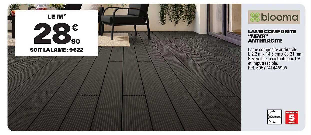 LAME COMPOSITE “NEVA” ANTHRACITE