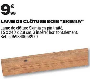 LAME DE CLÔTURE BOIS "SKIMIA"