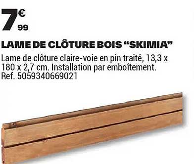 LAME DE CLÔTURE BOIS “SKIMIA”
