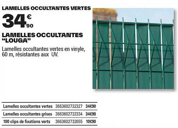 LAMELLES OCCULTANTES "LOUGA"