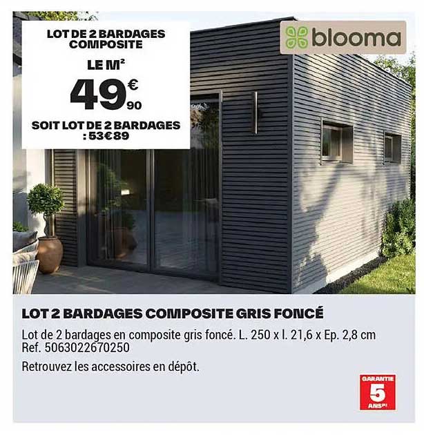 LOT 2 BARDAGES COMPOSITE GRIS FONCÉ