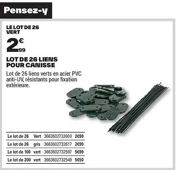 LOT DE 26 LIENS POUR CANISSE